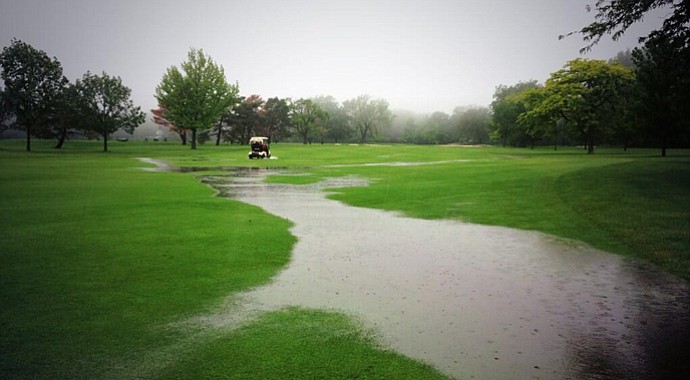 The 8th fairway at Niagara Falls CC in Lewiston, N.Y., during a weather delay in the 2013 Women's Porter Cup.