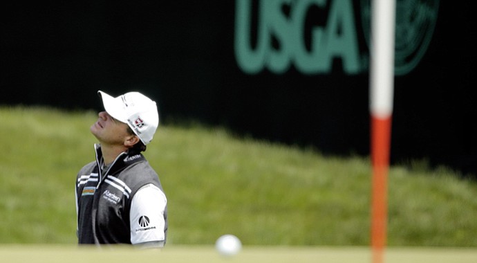 Paul Lawrie during the second round of the 2013 U.S. Open at Merion Golf Club.