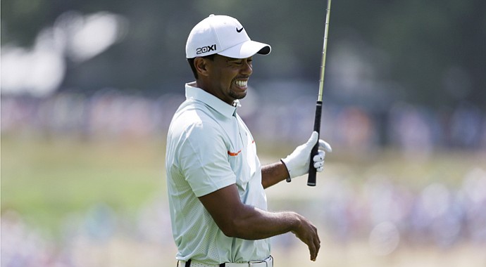 Tiger Woods during the third round of the 2013 U.S. Open at Merion Golf Club.