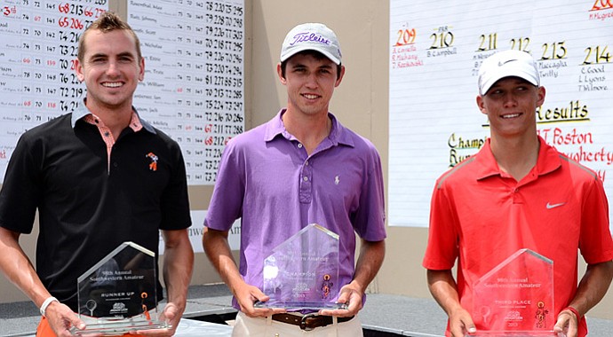 Runner-up Kevin Dougherty (from left), champion J.T. Poston and Max McGreevy took the top three spots at the 2013 Southwestern Amateur.