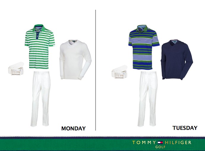 Keegan Bradley's Monday and Tuesday outfit at the 2013 Open championship by Tommy Hilfiger Golf