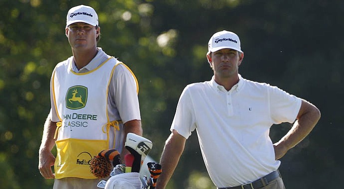 Lucas Glover, right, during the second round of the John Deere Classic.