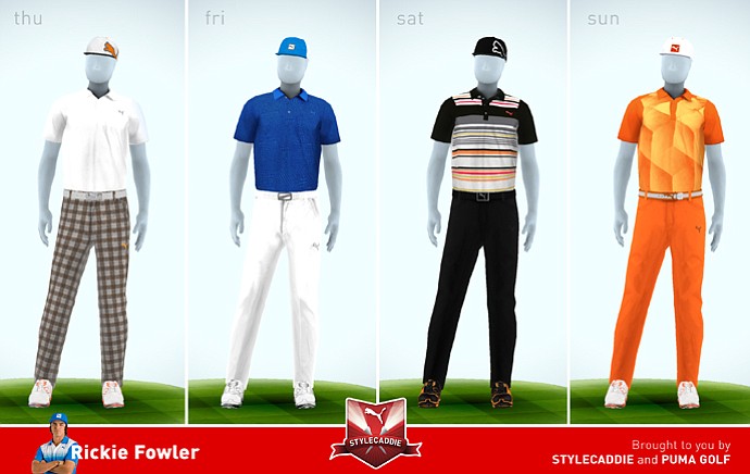 Rickie Fowler's apparel for the 2013 Open Championship at Muirfield.