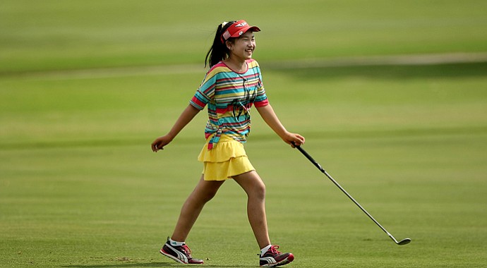 Lucy Li during practice for the 2013 U.S. Women's Amateur in Charleston, S.C.
