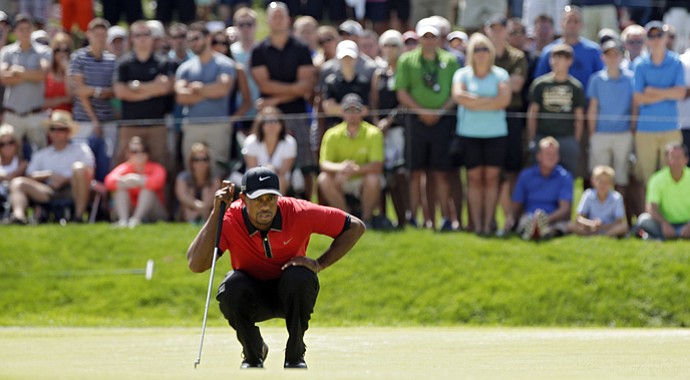 Tiger Woods during his win at the WGC-Bridgestone Invitational at Firestone CC in Akron, Ohio.