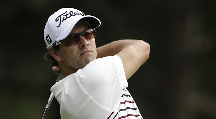 Adam Scott during the first round of the 2013 PGA Championship at Oak Hill.
