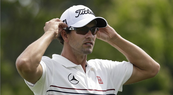 Adam Scott during the first round of the 2013 PGA Championship at Oak Hill.