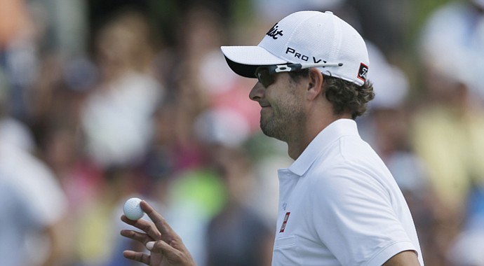 Adam Scott during the third round of the 2013 PGA Championship at Oak Hill.