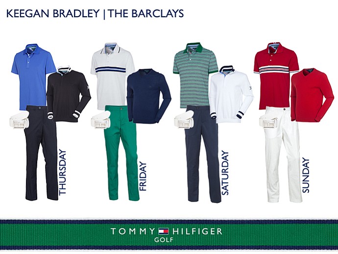Keegan Bradley's scripted apparel for The Barclays.