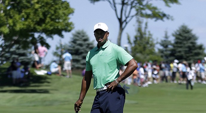 Tiger Woods during the 2013 Barclays, the first event of the FedEx Cup, at Liberty National.