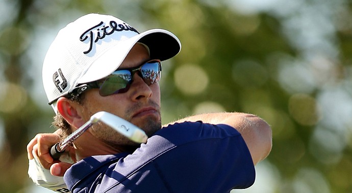 Adam Scott during the final round of The Barclays, the first event of the 2013 FedEx Cup playoffs on PGA Tour, at Liberty National