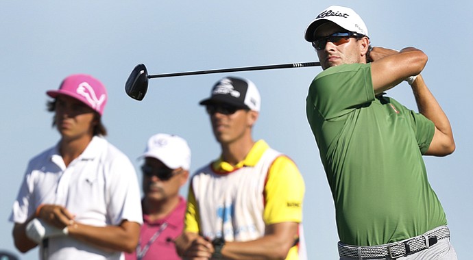 Adam Scott during The Barclays at Liberty National, the first event of the 2013 FedEx Cup playoffs on PGA Tour.