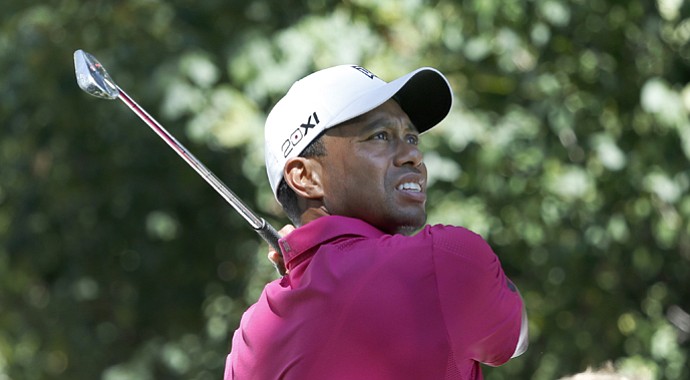 Tiger Woods during the third round of the BMW Championship, the third event of the 2013 FedEx Cup playoffs on PGA Tour, at Conway Farms near Chicago.