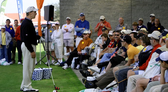 Gerry James, 2008 Southeastern Long Drive Champion put on a demonstration at that year's Golfest event at Orange County National near Orlando, Fla.