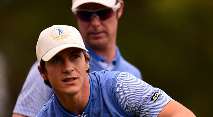 Thorbjorn Olesen and Mikko Ilonen during their first-day four-ball win for Contentinal Europe in the 2013 Seve Trophy.