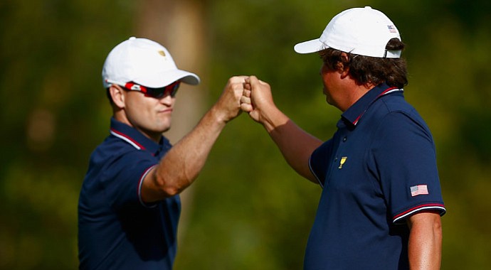 Team USA's Zach Johnson and Jason Dufner.