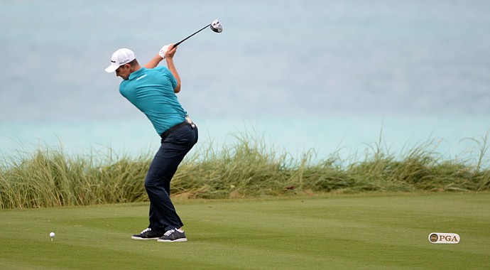 Justin Rose during the first round of the PGA Grand Slam of Golf at Port Royal Golf Course.