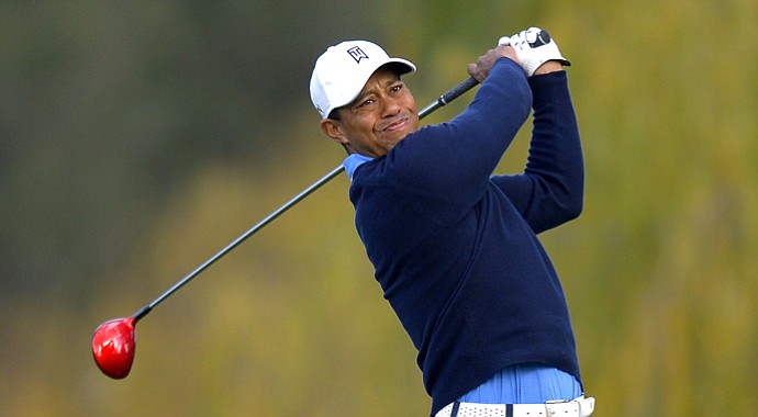 Tiger Woods during the first round of the Northwestern Mutual World Challenge.