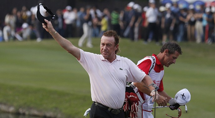 Miguel Angel Jimenez during the final round of the 2013 Hong Kong Open on European Tour.