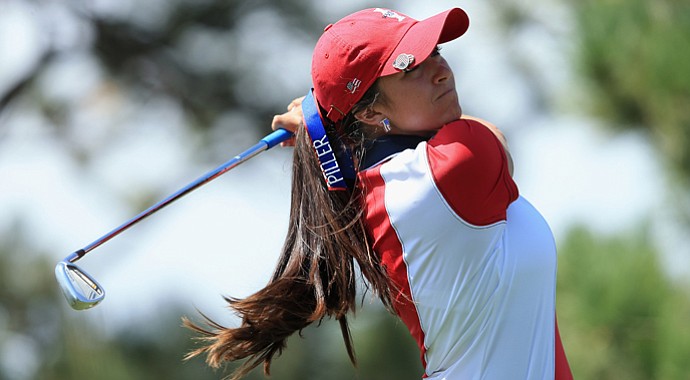 Gerina Piller of the United States team during the Solheim Cup.