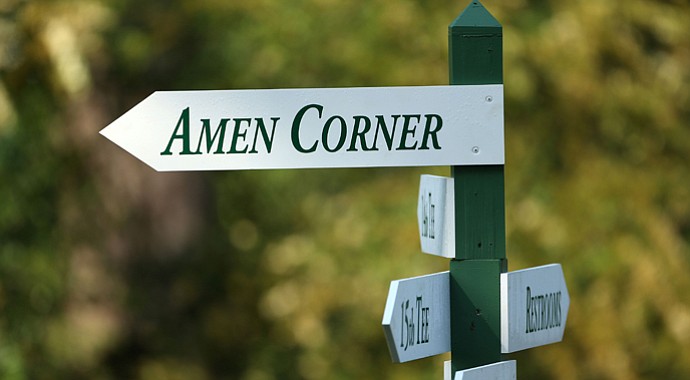 An Amen Corner sign from the Masters.