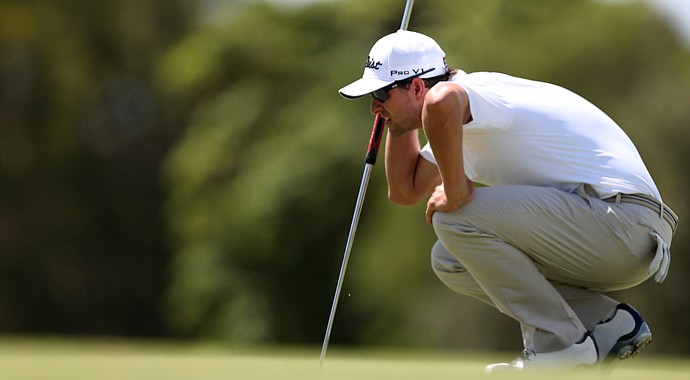 Adam Scott will play in the final first-round tee time Friday at the 2014 Hyundai Tournament of Champions (Scott is shown here during the 2013 Australian Open).