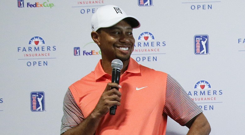 Tiger Woods on the eve of the PGA Tour's 2014 Farmers Insurance Open at Torrey Pines in La Jolla, Calif.