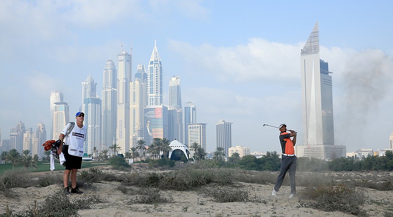 Tiger Woods during the third round of the Omega Dubai Desert Classic.