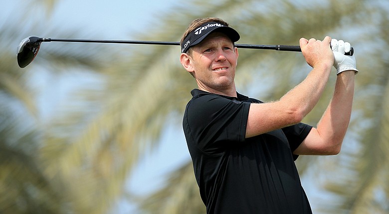 Stephen Gallacher during the final round of the Omega Dubai Desert Classic.