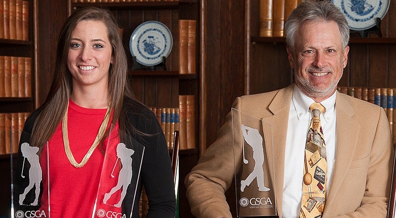 Ashlan Ramsey, left, and Doug Hanzel were co-winners of the 2014 Tommy Barnes Award.