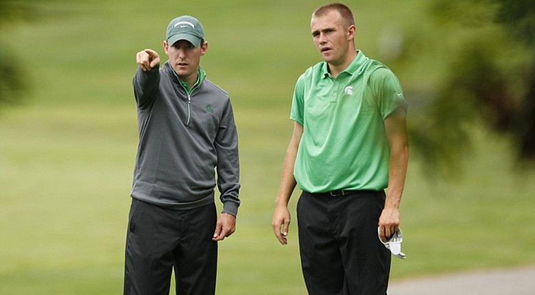 Michigan State head coach Casey Lubahn, left, and the Spartans host a top 50 team in Kennesaw State at the Colleton River Collegiate.