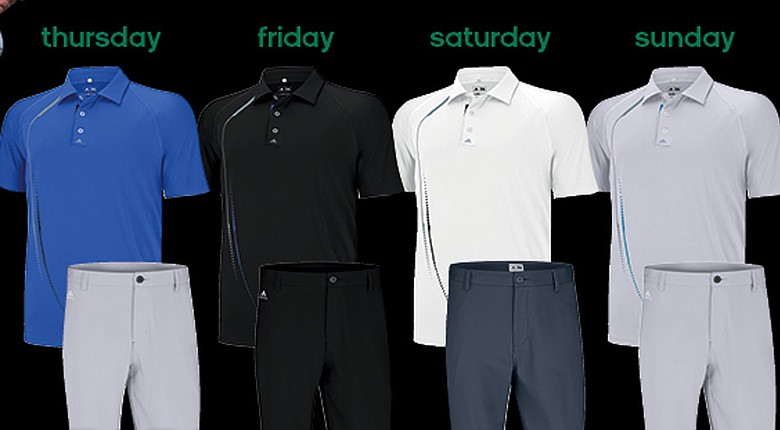 Dustin Johnson's apparel from Adidas Golf for the 2014 Masters.