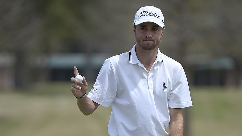 Justin Thomas – shown here at the Chitimacha Louisiana Open – holds the 36-hole lead at the Web.com Tour's El Bosque Mexico Championship.