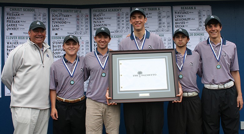 Forsyth Country Day School of Lewisville, N.C., won its second straight Palmetto High School Championship title March 19, while senior Ben Schlottman (third from left) took medalist honors for a second straight year.