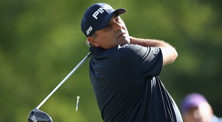 Angel Cabrera during the second round of the Wells Fargo Championship at Quail Hollow Club in Charlotte, N.C.