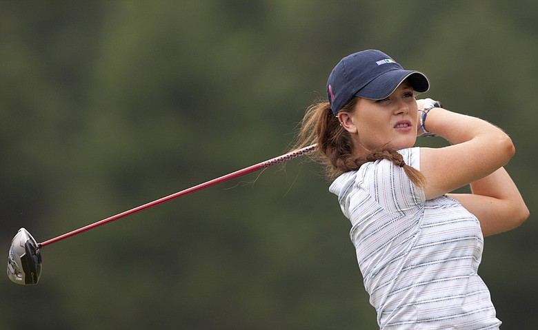 GB&I's Annabel Dimmock during Saturday morning's four-ball match against the U.S. at the 2014 Curtis Cup.