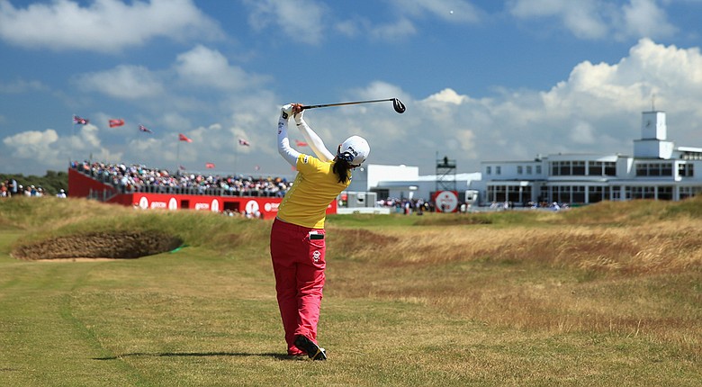 Ayako Uehara during the first round of the 2014 Ricoh Women's British Open at Royal Birkdale Golf Club in Southport, England.