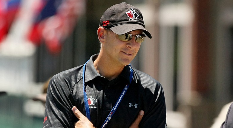 Team Canada head coach Derek Ingram during the championship match of the 2014 U.S. Amateur.
