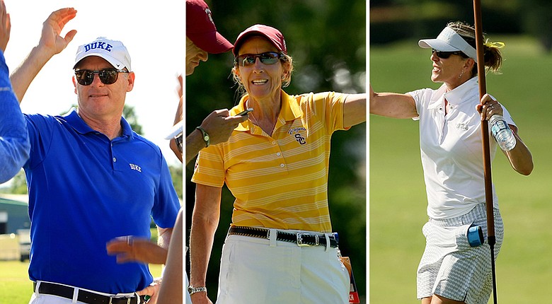 From left: Duke's Dan Brooks, USC's Andrea Gaston and UCLA's Carrie Forsyth will each lead highly ranked teams into the 2014-15 women's college golf season.
