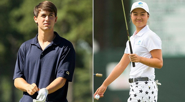 Ollie Schniederjans (left) and Minjee Lee win the 2014 Mark H. McCormack Medals as the top-ranked amateur in their respective divisions.