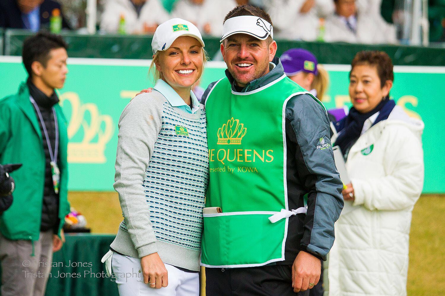 Sarah Kemp and caddie Lorcan Morris are spending the Pure Silk Bahamas LPGA Classic on a private yacht. 