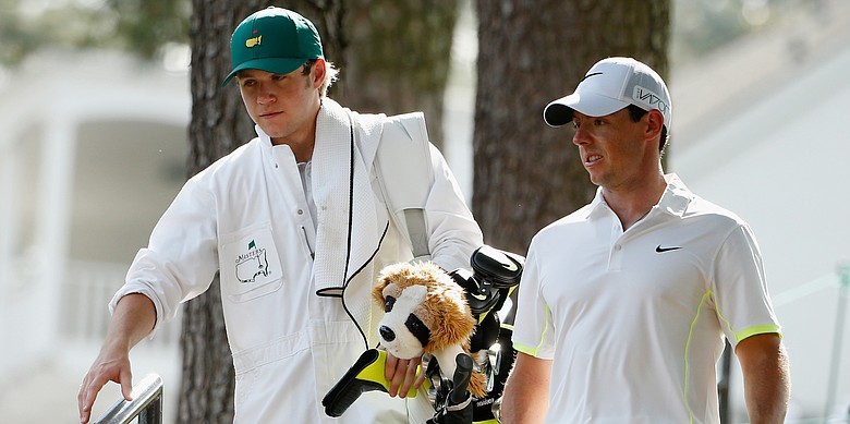 Niall Horan, of the band One Direction, and Rory McIlroy at the 2015 Masters Par 3 Contest
