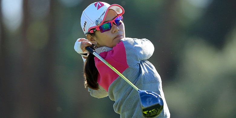 Ai Miyazato co-leads after the first round of the ANA Inspiration.